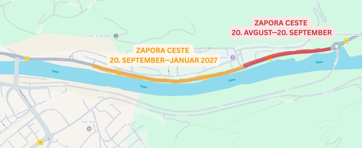 ZAPORA CESTE 20. AVGUST-20. SEPTEMBER